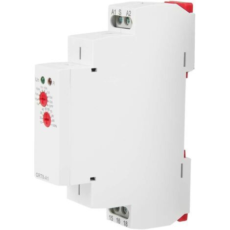 GRT8-A1 Relais de Temporisation de Marche, Mini Relais de Temporisation à LED sur Rail DIN à Fonction Unique de 35 Mm Retard sur le Relais de Temporisation 0,1 S - 10 Jours AC/DC12V-240V (50-60Hz) (1/5)