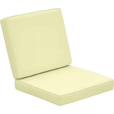 Outsunny Set of 2 Garden Seat and Back Cushion Set, Replacement Cushions for Outdoor Furniture with Seat Cushion and Back Cushion, Cream White