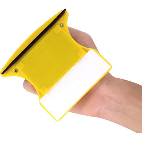 Quadratischer, doppelseitiger magnetischer Glasreiniger mit 2 zusätzlichen Reinigungspads für Fenster (1/5)