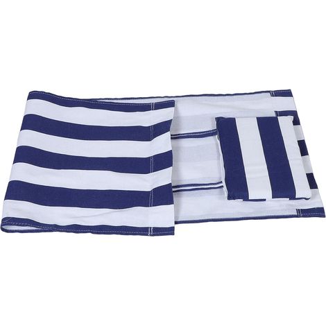 Tissu de Remplacement en pour Chaise Longue de Jardin avec Oreiller, Support Tête Supplémentaire, Pliage Rapide, pour Chaise de Plage