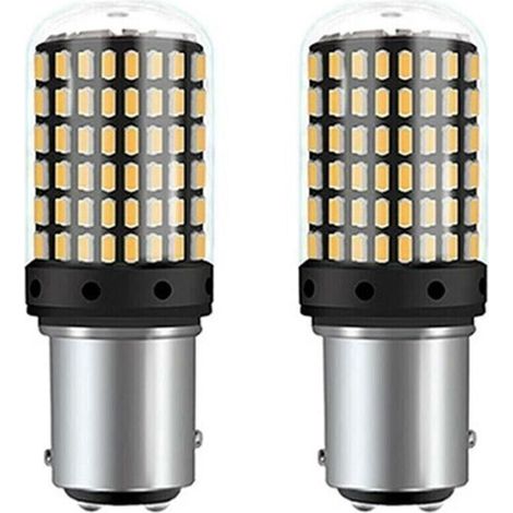 2 Stück 1157 Bay15d 12V gelbe LED-Lampen für Bremslicht und Blinker P21/5W kompatibel mit P21/5W (1/5)