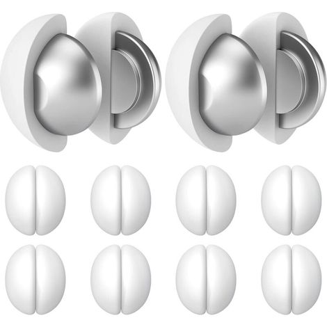 Aimants pour Rideau de Douche - Poids Anti-Flottement en Silicone, Résistants à la Rouille, Fixation Facile, Empêchent la Doublure de Bouger (Blanc - 10 Paires)
