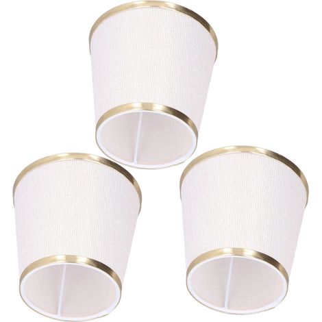 Set di 3 paralumi E14 – forma cilindrica – in tessuto – elevata trasmissione luminosa – per soggiorno/cucina