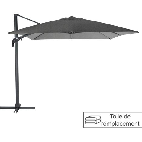 Hesperide – Toile parasol 3x3m en oléfine – Déperlant et anti-décoloration – Protection UV – Fixation rapide avec encoches baleines