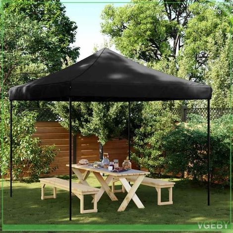 Tente de réception pliable escamotable - FAFEISY - 4004920 - Noir - 292x292x315 cm - Toit Oxford PVC (1/5)