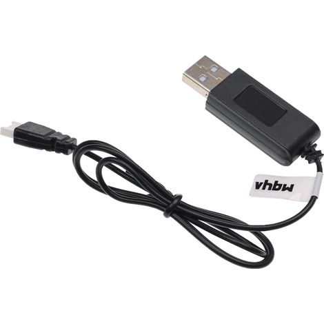 vhbw USB Charging Cable compatible with Carrera CRC X1 (503001), Power Force black (503099) Drone, Quadcopter - 60cm