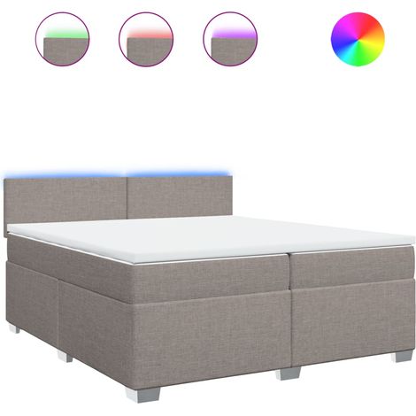 Maison Exclusive - Sommier à lattes de lit avec matelas Taupe 200x200 cm Tissu (1/5)