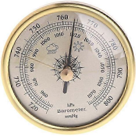 Baromètre mural 72 mm (cadran rond doré, 1070 hPa) – Station météo (1/5)
