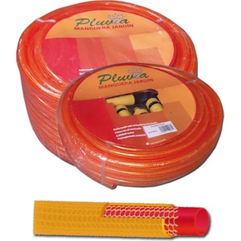 PLUVIA MANGUERA ROJA TRENZADA TRI.LAR.15x50 ROLLO=(5/8) 15x19