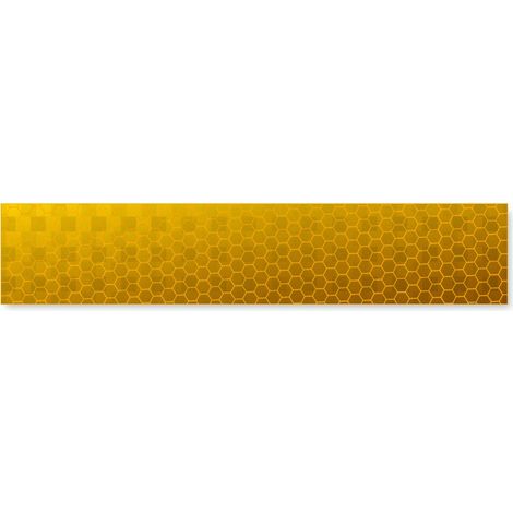 Riflettori 4 pezzi di riflettori autoadesivi 15 x 3 cm, sicurezza al buio, adesivi riflettenti, adesivi, adesivi riflettenti, adesivi per scale, adesivi riflettenti di sicurezza (giallo) (1/5)