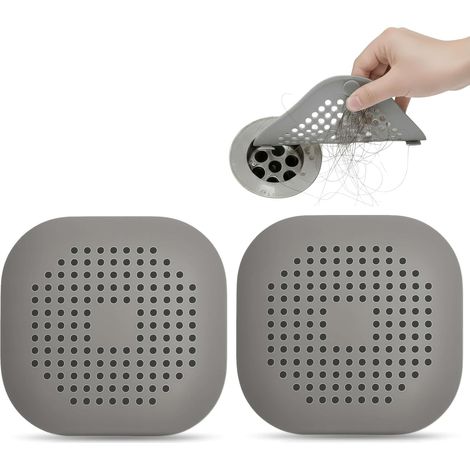 1 Filtre Cheveux,Silicone Souple,Protection Siphon,Baignoire Douche Evier,Gris (1/5)
