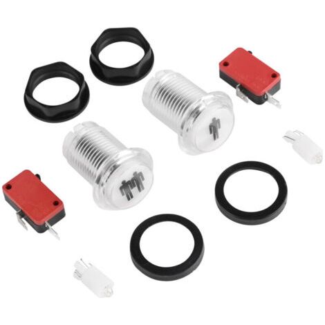 Pair 2 Pièces Boutons de Démarrage LED 1P & 2P, Kit DIY pour Réplique de Borne d'Arcade