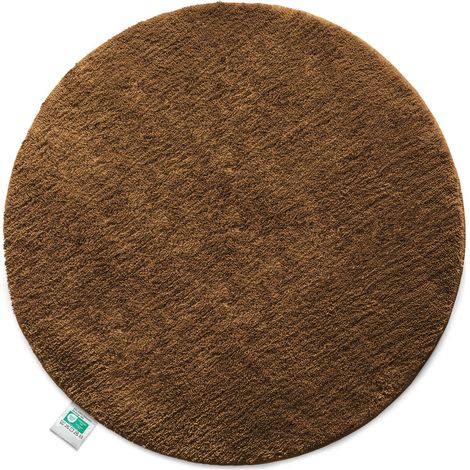 Tapis de bain Sky, tapis de salle de bain rond Marron 95 cm de diamètre