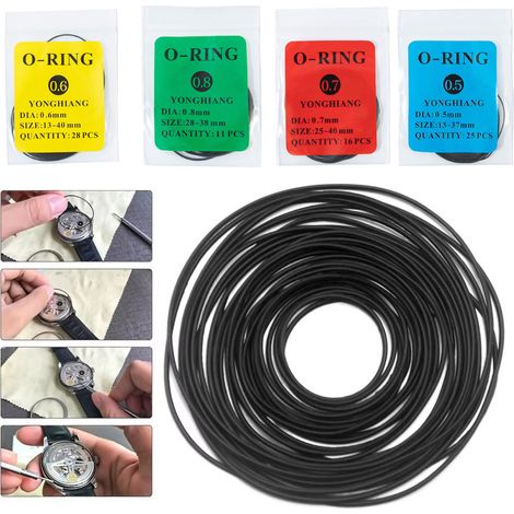Uhrendichtungen 0,5 mm/0,6 mm/0,7 mm/0,8 mm, O-Ringe, wasserdichte Gummidichtungen, Uhrenreparaturteile. (1/5)