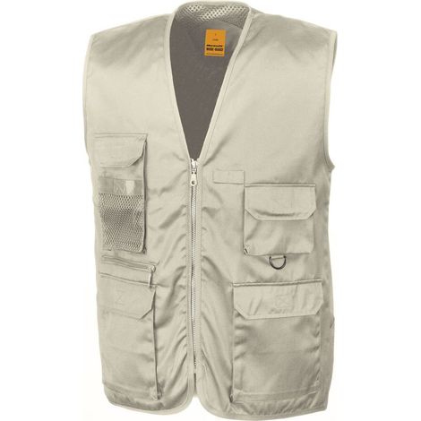 Gilet sans manches reporter multi-poches polycoton Result Camel L (1/3)