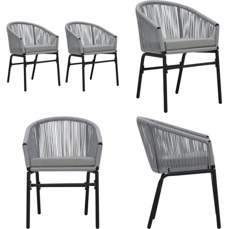 Chaises de jardin lot de 2 Anthracite Rotin PE - Chaise De Jardin - Chaise Extérieure - Mobilier De Jardin - Rotin PE - Fauteuil De Jardin - Home & Living (1/5)