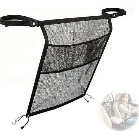 Car Protection Barrier Separation with Storage Pockets, Net Car Divider, Safety Barrier Rear Seat, Universal Fit for Transport