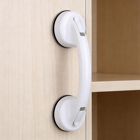 Poignée de porte miroir en verre à ventouse puissante pour réfrigérateur, tiroir, salle de bain, baignoire, douche, poignée de tiroir de cuisine, bouton de placard à ventouse (1/5)
