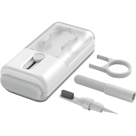 Kit Casque Multifonctionnel de Nettoyage Brosses en Nylon et Clé pour Retirer Les Touches, pour Écouteurs, Téléphones et Ordinateurs Portables, 1 Set Blanc (1/5)