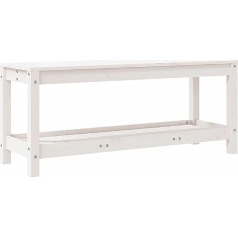 vidaXL Garden Bench White 108x35x45 cm Solid Wood Pine