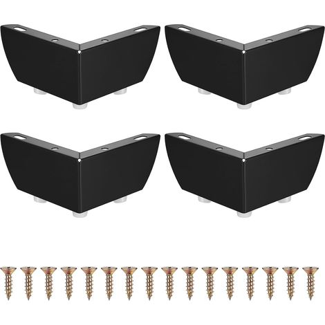 4 Stück Möbelbeine 5,5 cm, Möbelbein, Tischbein, Metallschrankbeine, dreieckige Tischbeine, Bein für Möbel, Sofa, Schrank, Küchenschränke, Schwarz (1/5)