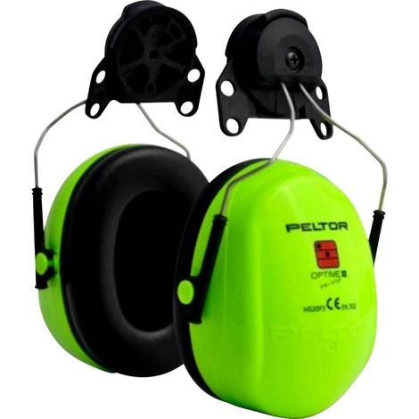 3M H540P3E-475-GB Cuffie Protettive con Attacco per Elmetto, 34 dB, Giallo/Verde Fosforescente