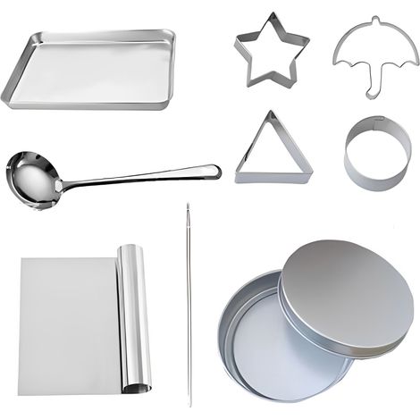 1 kit moule à biscuits parapluie triangle étoile cercle, en acier inoxydable, pour pâtisserie maison (1/5)