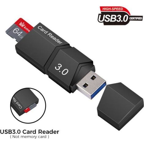 Lecteur De Carte Memoire - Micro SD TF USB 2.0 3.0 Type C Lightning - 2 En 1 - Pour Transfert De Donnees - 1 Unite