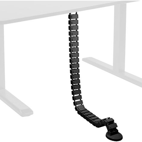 Kit de gestion des câbles sous le bureau, organiseur de câbles flexible et réglable avec quatre points d'entrée pour bureaux à domicile, noir, 120 cm