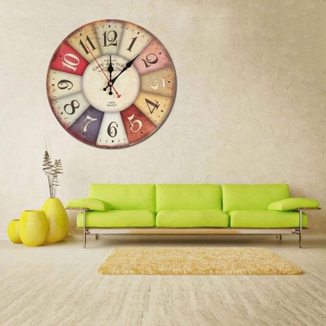 Horloge Murale - Bois Imitation - 30 Cm - Silencieuse Sans Tic-Tac - Pour Cuisine Salon Chambre - 1 Piece (1/5)
