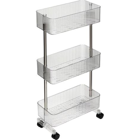 Desserte 3 Niveaux "Plastor" 80cm Transparent