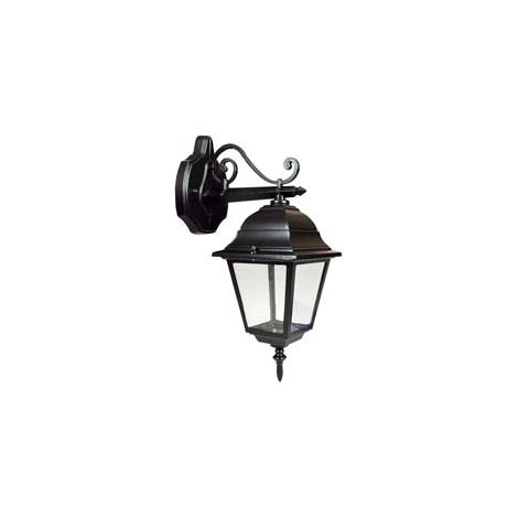 LANTERNA CON BRACCIO SUPERIORE LAVORATO MODELLO NEW YORK  60w IP44 mm.192x370h. colore nero    SYNTESY