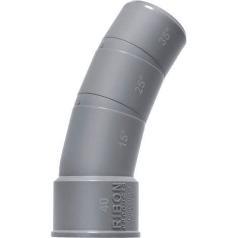 Codo PVC 40 mm multiángulos 15°/25°/35° rompible macho hembra