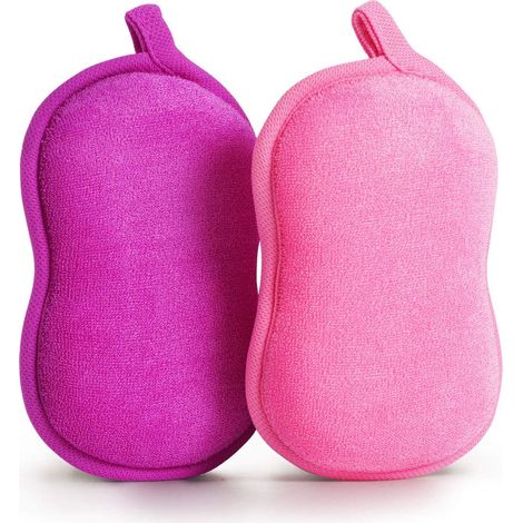 Éponge De Bain Bébé - En Bambou Naturel - Douce Et Absorbante - Pour Soins Corps Délicats - Par 2 (1/5)