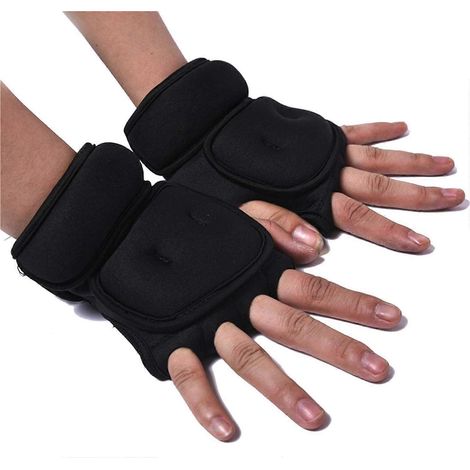 Gants de musculation, une paire de gants de musculation avec sac de sable de 2 livres et support pour poignet, compatibles avec l'entraînement de boxe. (1/5)