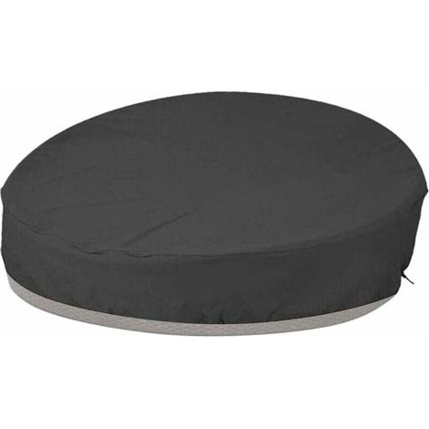 Runde Gartenbett-Abdeckung, Rundes Schlafsofa, Schutzhülle, Winddicht, UV-beständig, 210D Oxford-Stoff, Plane für Gartenmöbel, Schwarz, 190 x 89 cm (1/4)