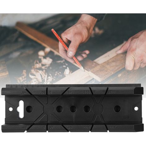 Boîte à outils pour scie à onglets de menuiserie 0/22,5/45/90 degrés, outil de coupe oblique pour bois et plâtre (801) (1/5)