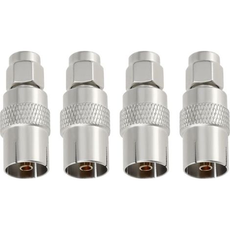 10x Adaptateur Prise TV Coaxial SMA Mâle/Femelle 50 Ohm IEC DVB-T pour Antenne Câble Extension Jonction