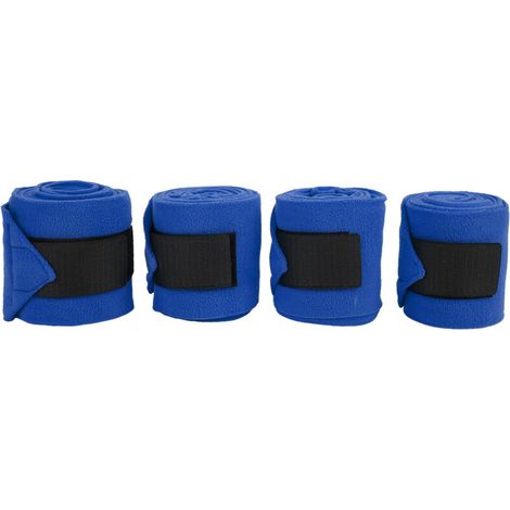 Set di 4 fasce autoadesive bifacciali per zampe di cavallo, in pile, per allenamento ed esercizio fisico, colore blu -Crezuo
