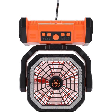 Ventilateur tente camping éclairage LED commande à distance 4 niveaux vent 3 niveaux lumière batterie 20000mAh plein air (1/5)