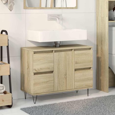 vidaXL Mueble de baño madera de ingeniería roble Sonoma 80x33x60 cm (1/5)