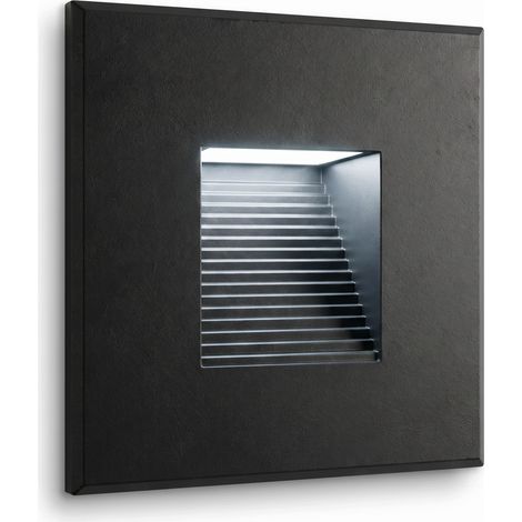 Lámpara LED negra para escaleras, 230 V, aluminio 6000 K - Luz fría ledroom (1/5)