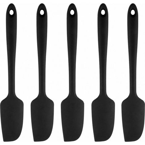 5er Set Mini Silikon Spatel 22,7cm Schwarz Flexibel Antihaft Küchenhelfer