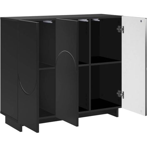 Buffet Bas Noir 85,5 x 31 x 75 cm en Bois d'Ingénierie – Meuble de Rangement Moderne pour Salon ou Entrée (1/5)