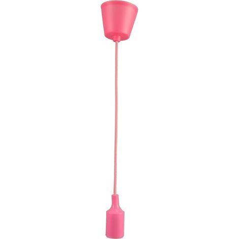 Jandei - Lampara colgante base cable y portamparas rosa E27 Lampara plastico