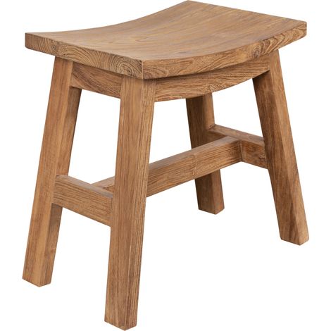 deVries Hocker ""MAIRA"" aus Teakholz gebogene Sitzfläche Größe 50 x 45 x 33 cm