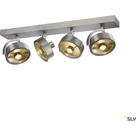 Plafonnier applique KALU intérieur quad. alu brossé GU10/QPAR111 4x75W max - SLV - 1002025 (1/5)