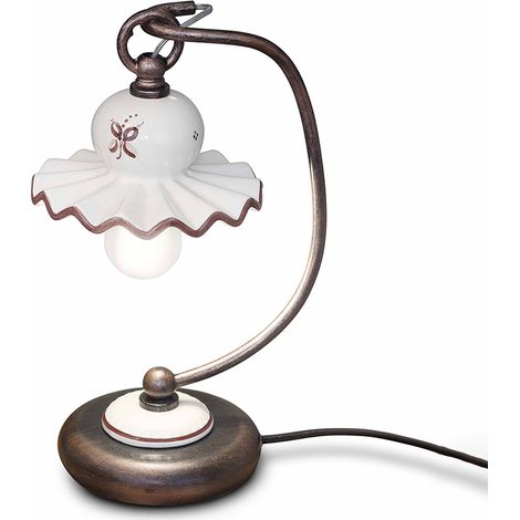 Lumetto Classico Roma Metallo E Ceramica Nero Sfumato Rame 1 Luce E14 (1/5)