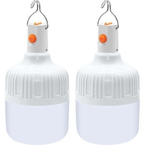 Lot de 2 lanternes de camping (150 W). lampe portable avec piles rechargeables USB. super lumineuses. pour extérieur. camping. tente. terrasse. jardin (1/4)