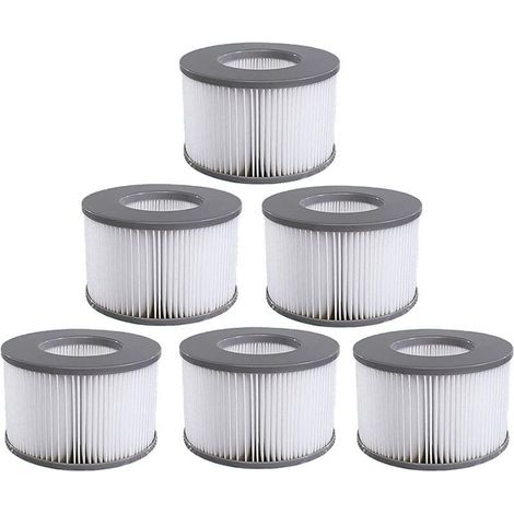 Lot de 6 cartouches filtrantes de rechange pour piscine gonflable Mspa, jacuzzi (1/4)